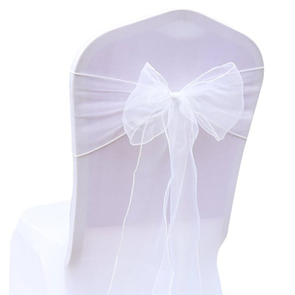 25-150 White Chair Sashes Chair Bow Ties Ribbon Wedding Anniversary Anniversary Anniversary Party Reception Ceremony Bouquet Venue Décoration