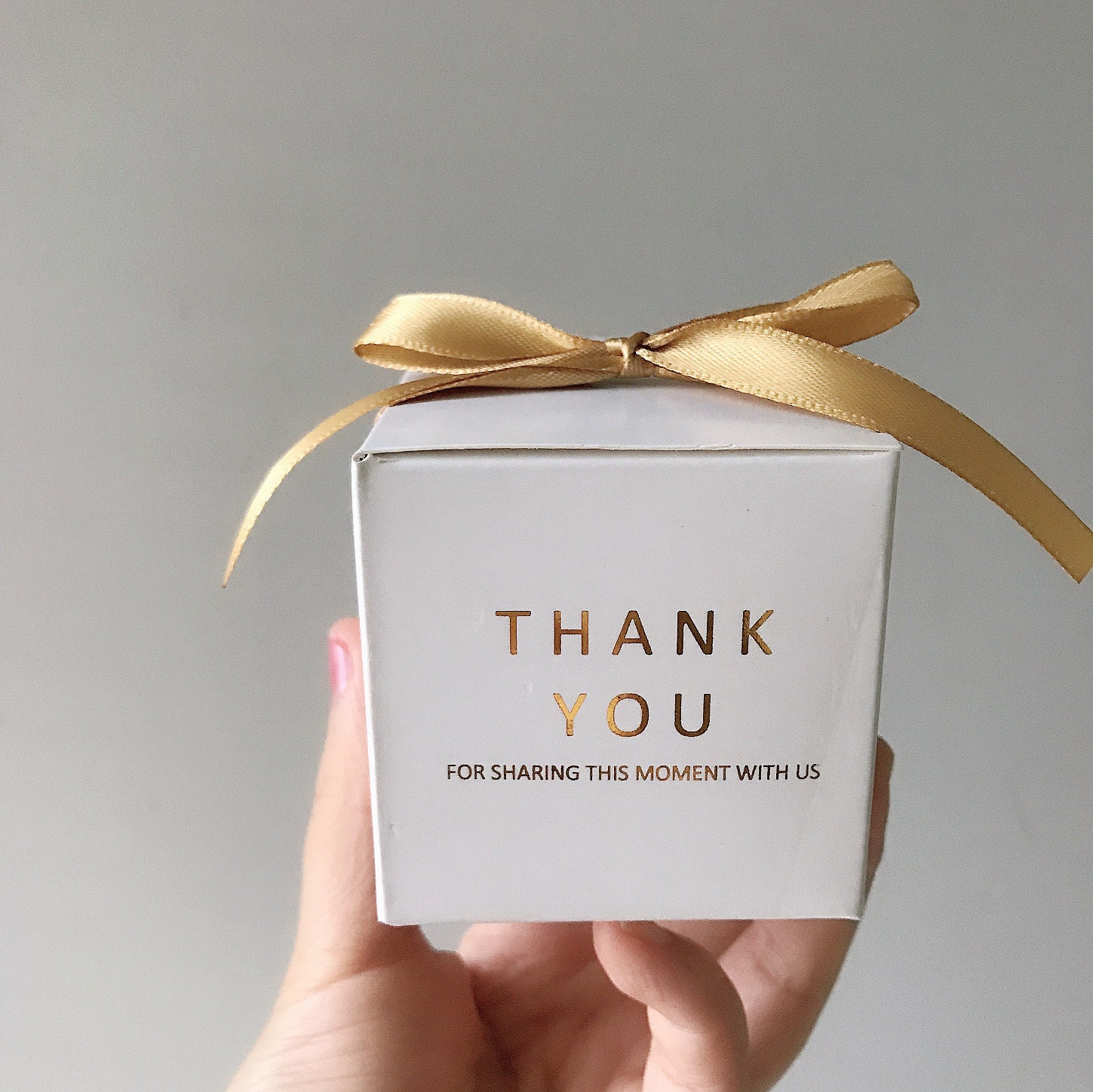 Thank You Favor Bags — White Confetti Box