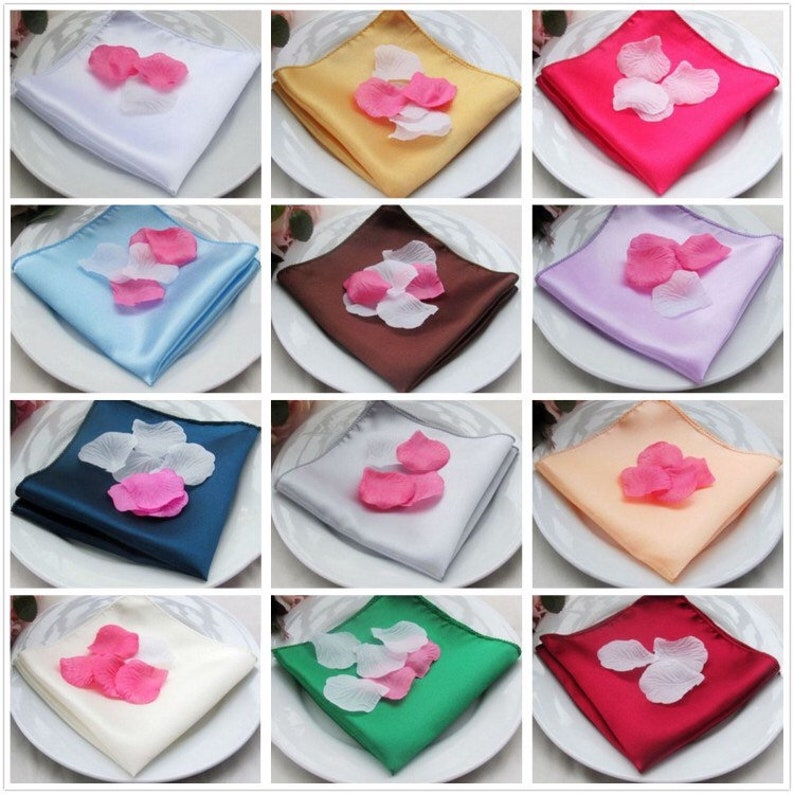 150pcs Silky Satin Table Napkins Wedding Banquet Birthday Etsy