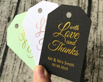 100 Thank You Wedding Gift Tags Rose Gold Foil Favor box Tags Wedding Baby Shower Birthday Favor Black Mint White Business Gift Box Logo Tag