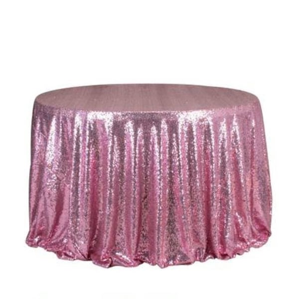 1pcs Pink Glitter Sequin Tablecloth Engagement Anniversary Reception Ceremony Birthday Wedding Cake Table Cover Party Backdrop Decoration