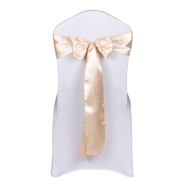 25-200pcs Champagne Satin Chair Sashes Bows Ties Ribbon Table Runners Wedding Engagement Anniversary Reception Ceremony Bouquet Decoration