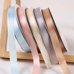 Nastro per confezioni regalo natalizie da 100 iarde/91 m / Nastro per confezioni bomboniere / Nastro in oro rosa, azzurro polvere, rosa polvere, champagne rosso, altri colori