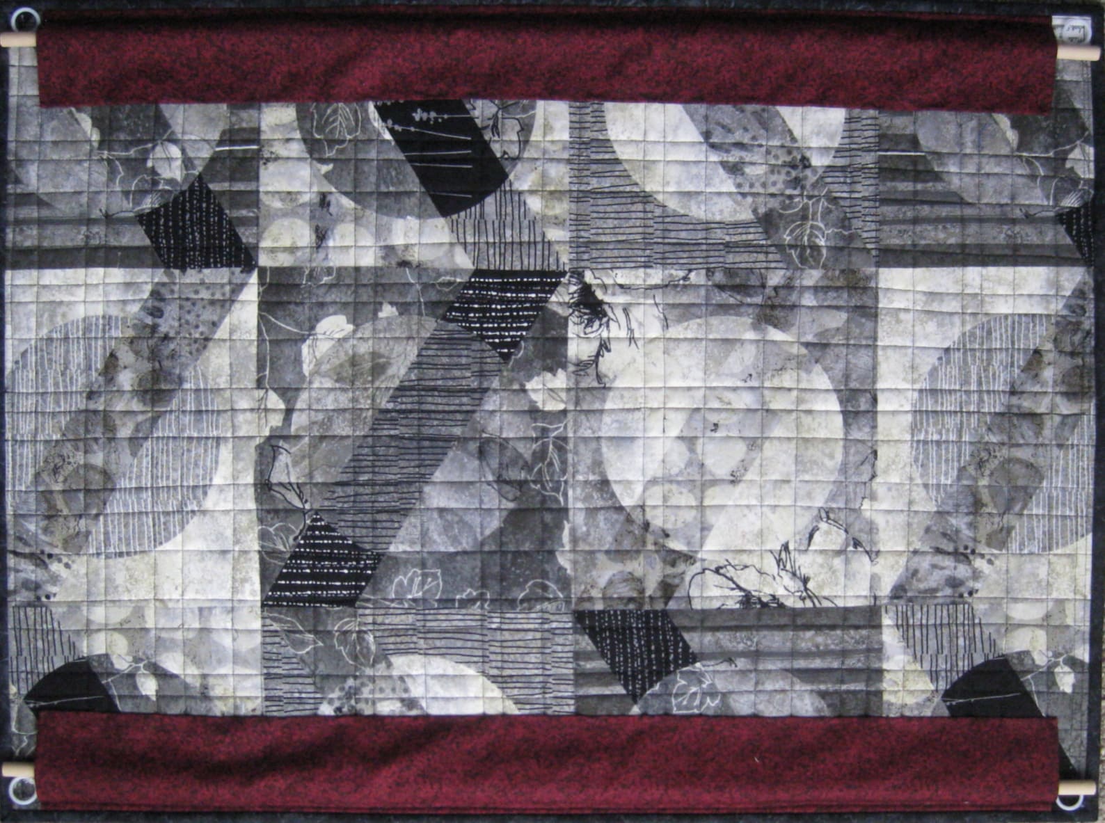 Art Quilt Black White Blocks Wall Quilt Quilted Wall | Etsy