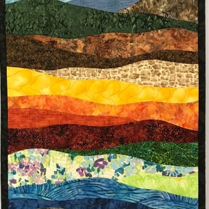 Art Quilt Abstract Landscape 25, Wall Hanging, Wall Quilt