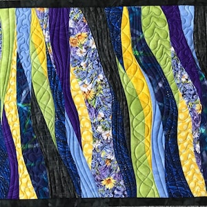 Art Wall Quilt Summer Flowers, Wall Hanging