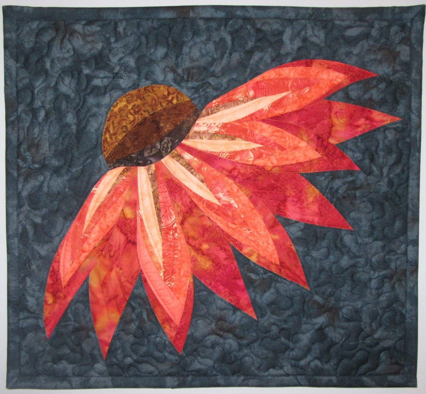 Art Quilt Coneflower Wall Quilt Wall Hanging Nature quilt Etsy
