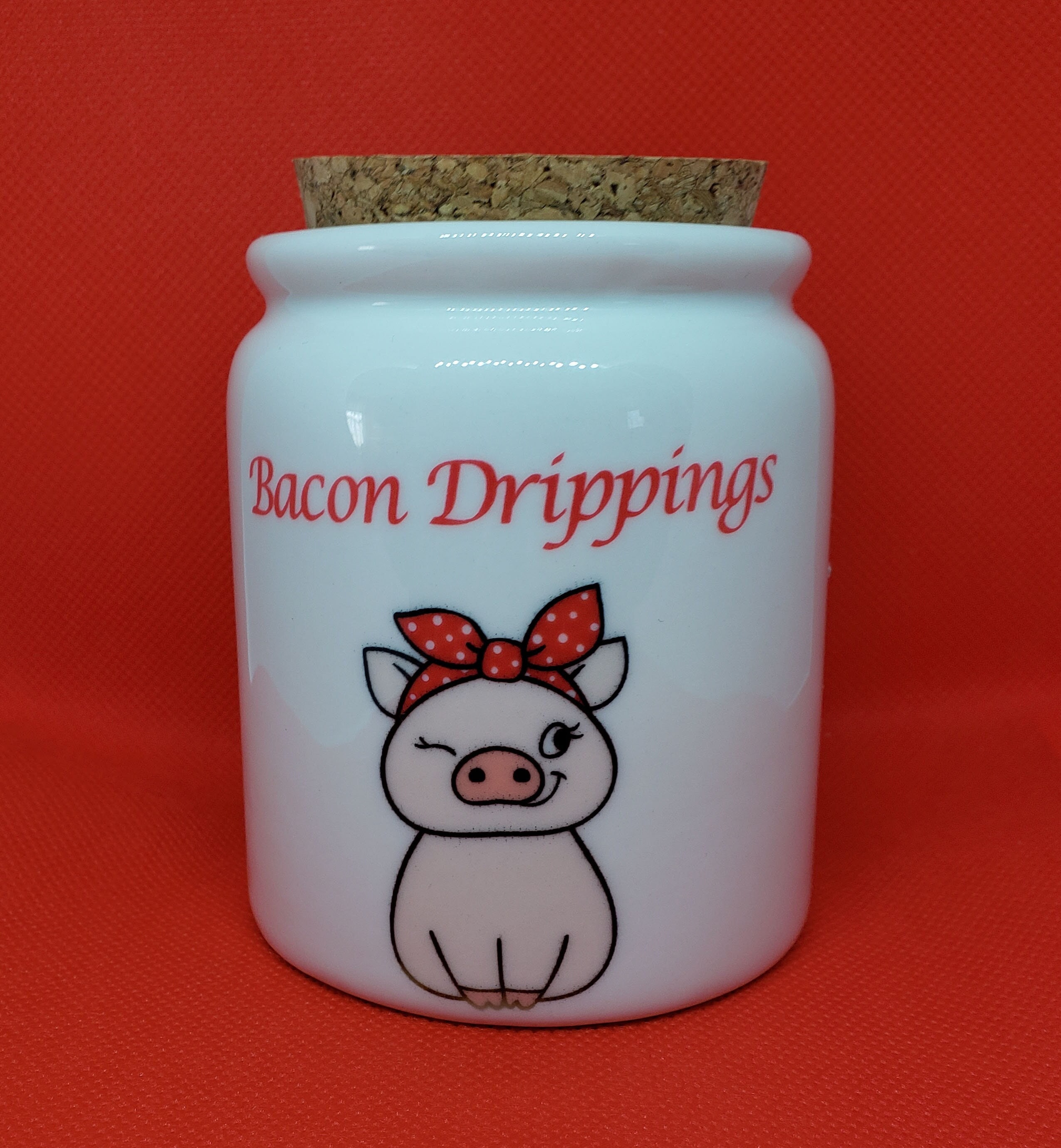 Bacon Grease Container — Cute Bin Cartoon Pig Silicone Jar with Strainer  Frying