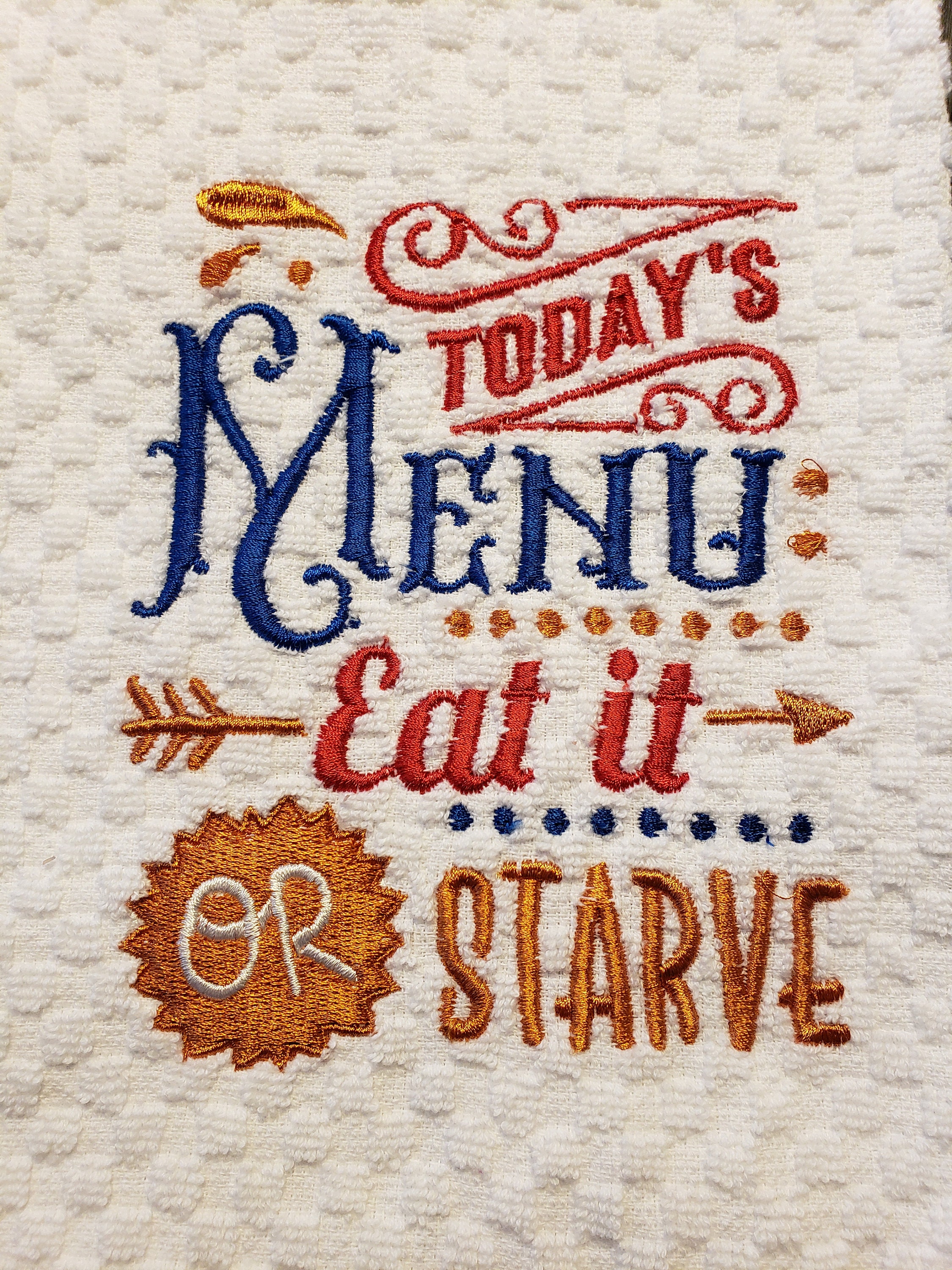 Today's Menu: Eat it or Starve Dish Towels- Set of 2 Microfiber Towels -  Larissa Made This