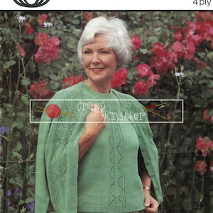 Lady&#39;s Raglan Twinset 36-46&quot; 4-ply Sirdar 5792 Vintage Knitting Pattern PDF instant download