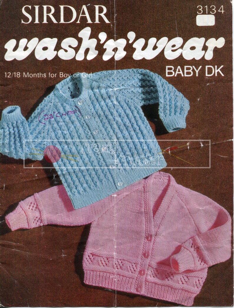 Baby Cardigan 1218 Months DK Sirdar 3134 Vintage Knitting Etsy UK