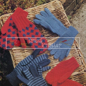 Children&#39;s Gloves and Mitts 6-11 years 4ply DK Patons 1237 Vintage Knitting Pattern PDF instant download