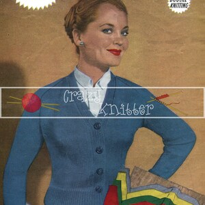 May include: A vintage knitting pattern for a blue raglan cardigan. The pattern is from Weldons Knitwear and is for sizes 32-40 inches. The pattern is for double knitting and requires 14 to 16 ounces of yarn.