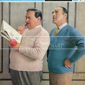 Men&#39;s Classic Raglan Sweater DK 42-48&quot; Sirdar 2107 Vintage Knitting Pattern PDF instant download