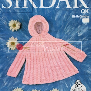 Baby Angel Top 0-3 months DK Sirdar 3233 Vintage Knitting Pattern PDF instant download
