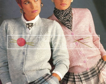 Lady's Cardigans 30-40" 4-ply Sirdar 7168 Vintage Knitting Pattern PDF instant download