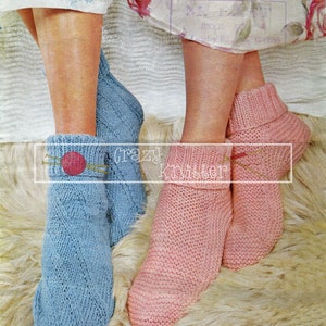Bed Socks DK Sizes Adjustable Lee Target 6307 Vintage Knitting Pattern PDF instant download image 1