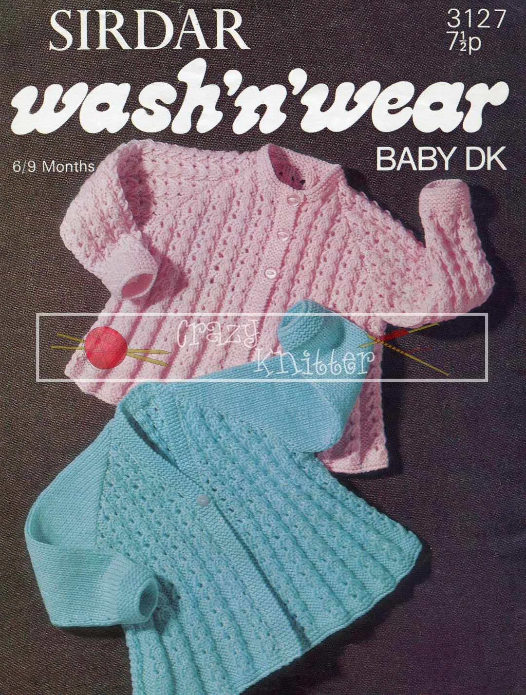 Baby Matinee Coats 69 Months DK Sirdar 3127 Vintage Knitting Pattern