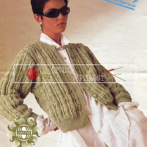 Lady Cardigan 32-42&quot; DK Sirdar 6777 Vintage Knitting Pattern PDF instant download