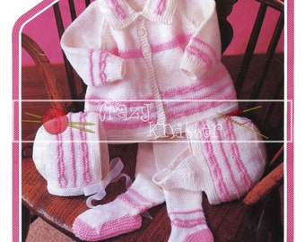 Baby Pram Set DK 18-20" Peter Pan P397 Vintage Knitting Pattern PDF instant download