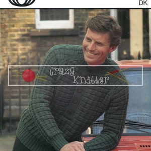 Men&#39;s Raglan Sweater DK 36-44in Sirdar 5892 Knitting Pattern PDF instant download