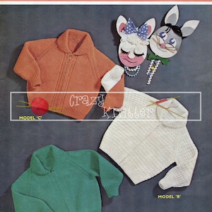 Boy's and Girl's Lumber Jackets 2-4 years DK Sirdar 214 Vintage Knitting Pattern PDF instant download