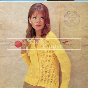 Lady's Lace Jacket 34-40 DK Sirdar 2333 Vintage Knitting Pattern PDF instant download image 1