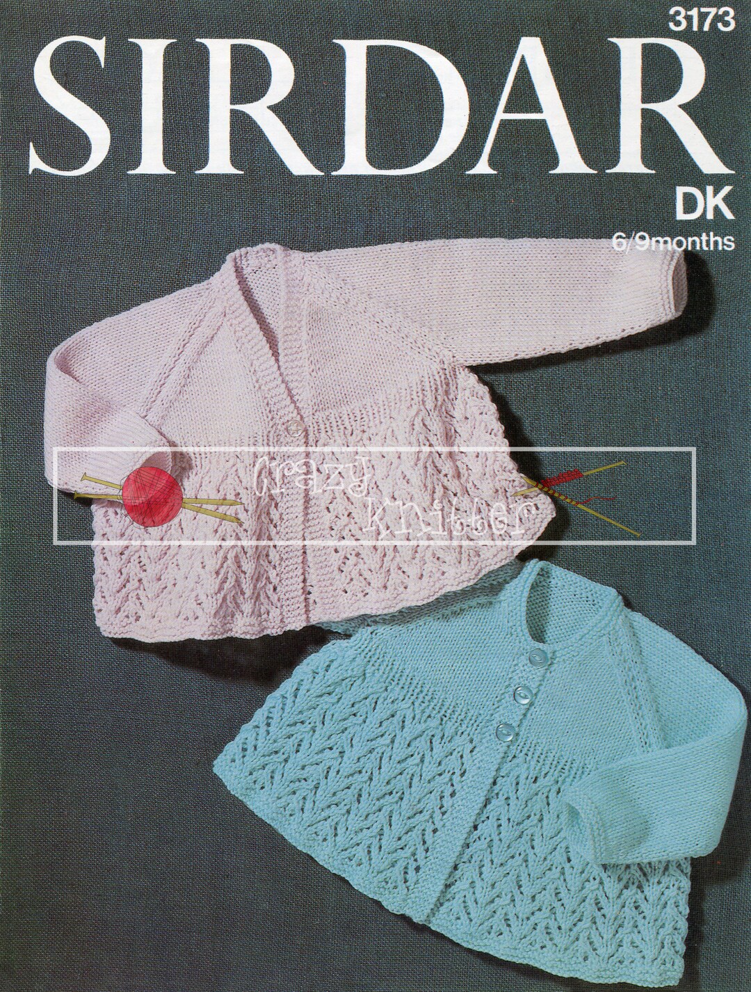 Baby Matinee Coats 69 Months DK Sirdar 3173 Vintage Knitting Pattern