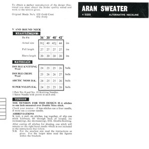 Men's Aran Sweater 36-42 DK Sirdar 2585 Vintage Knitting Pattern PDF instant download image 2