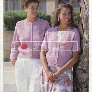 Cardigan feminino 32-42 &quot;4 camadas Hayfield 4156 Padrão de tricô vintage PDF download instantâneo