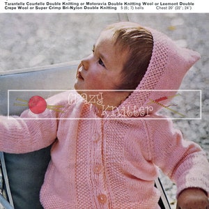 Baby Jacket with Hood DK 20-24in Lee Target 6661 Knitting Pattern PDF instant download image 1