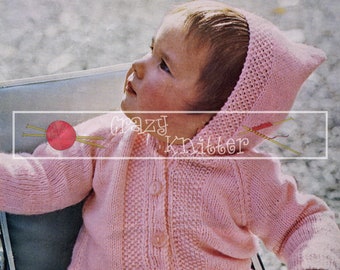 Baby Jacket with Hood DK 20-24in Lee Target 6661 Knitting Pattern PDF instant download