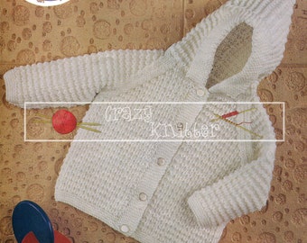 Baby Pram Coat DK 20-22" Peter Pan P257 Vintage Knitting Pattern PDF instant download