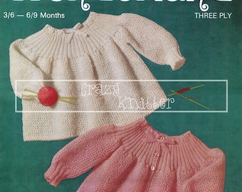 Baby Angel Tops 3ply 19-20in Sirdar 3087 Vintage breipatroon PDF direct downloaden