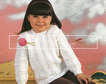 Girl's Sweater 24-30" DK Sirdar 4374 Knitting Pattern PDF instant download