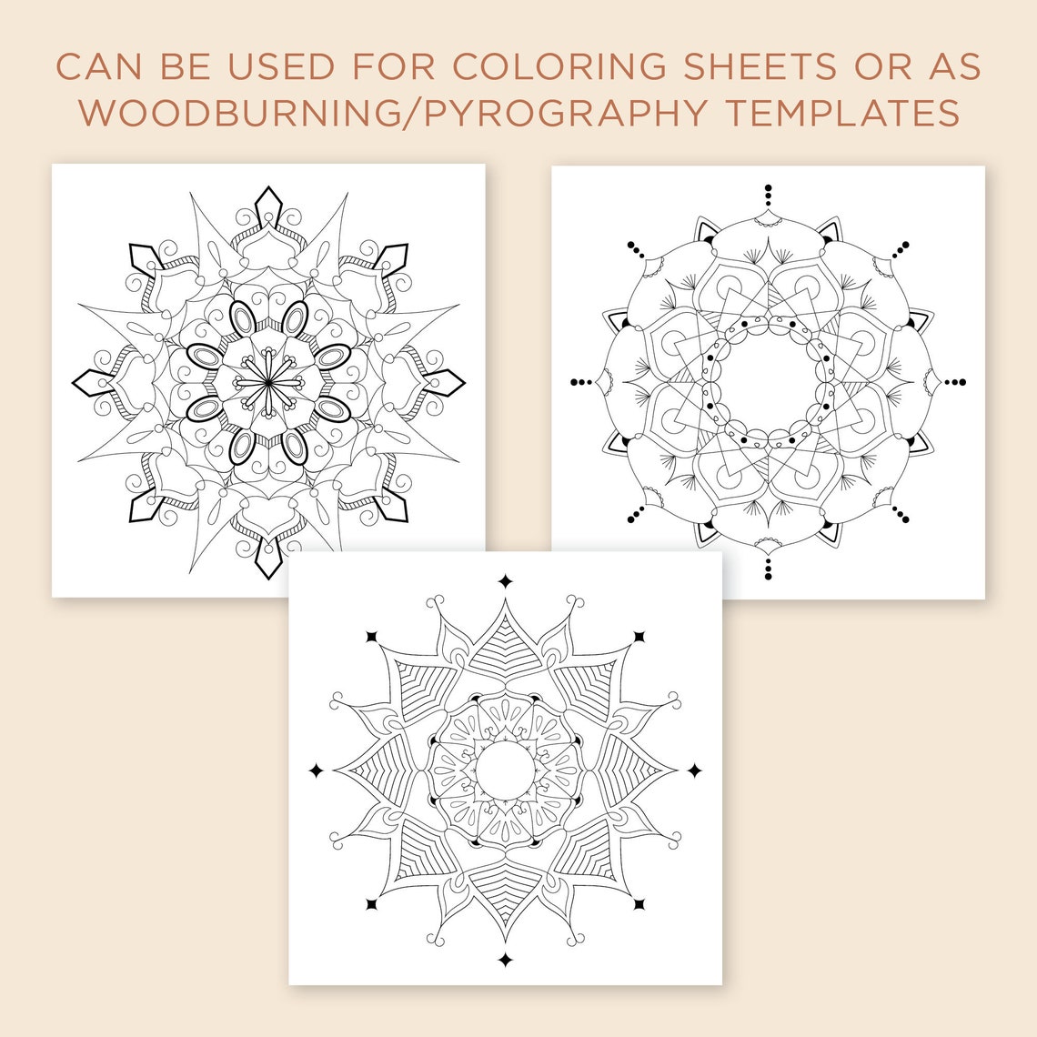 Simple Pyrography Mandala Mandala Coloring Pages | Printable Mandalas | Mandala Templates ...