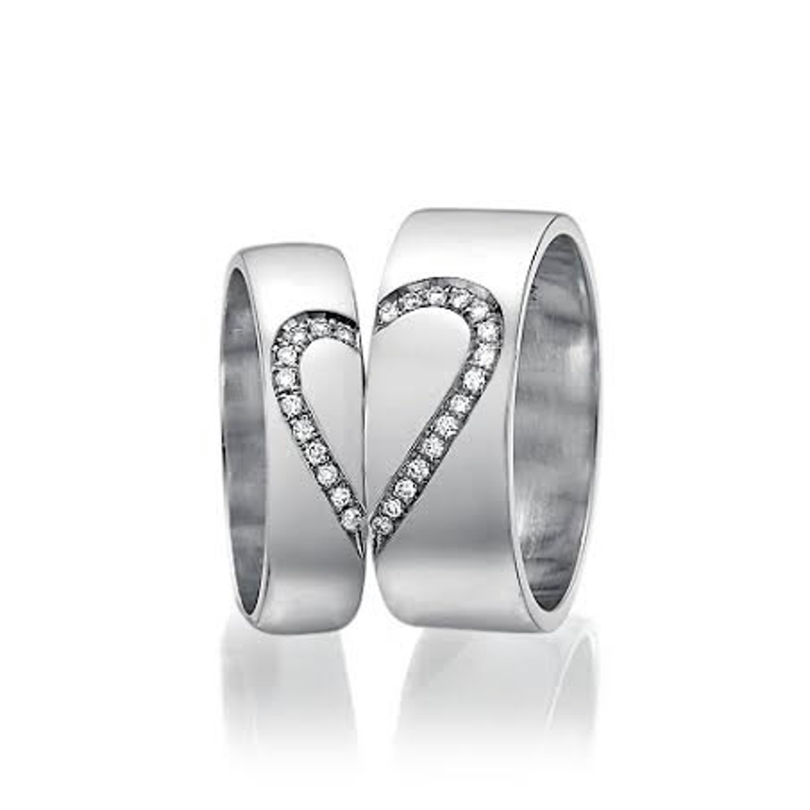 Promise rings Men and Women Heart Wedding Bands 0.14 crt Etsy