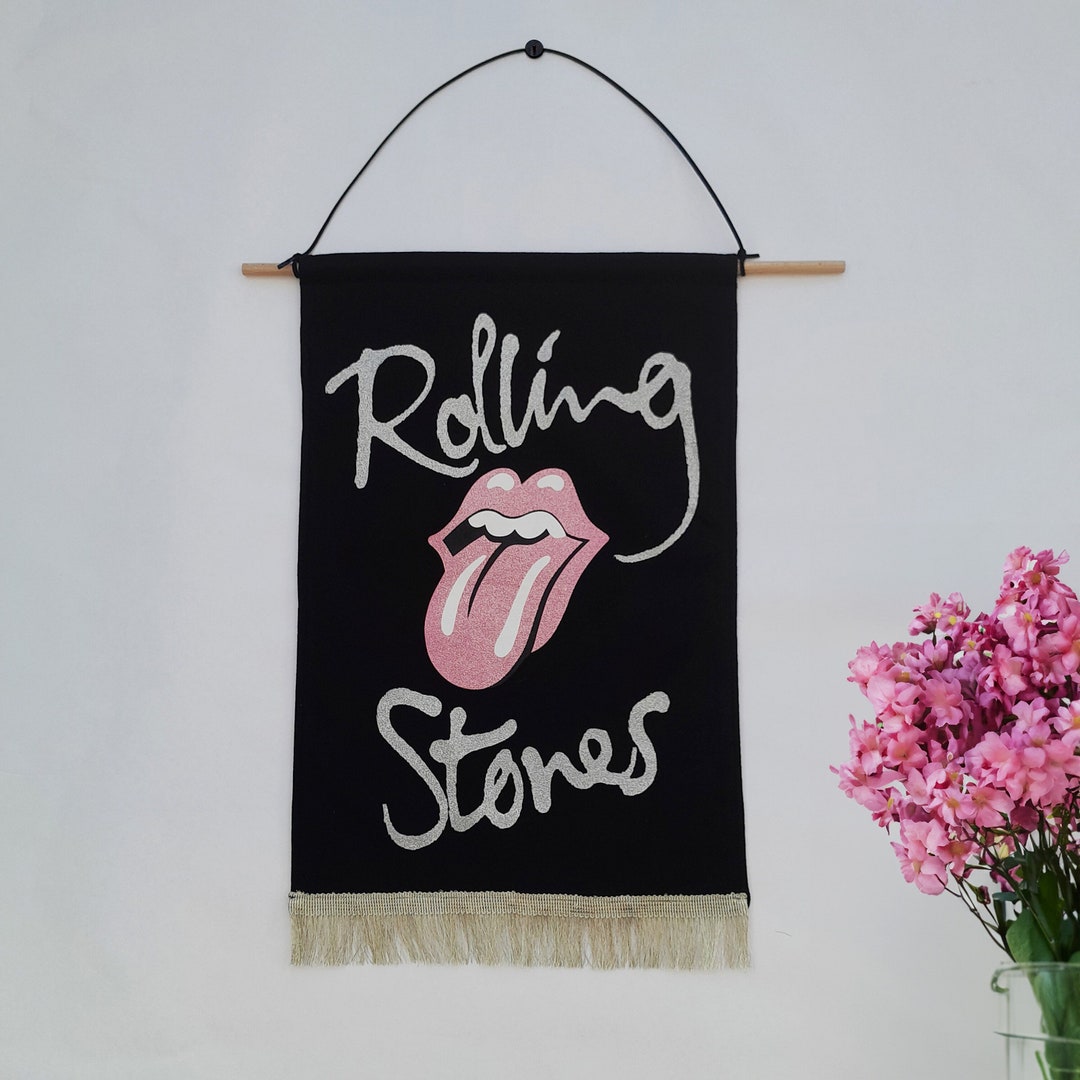 Rolling Stones Glitter Wall Hanging / Banner / Home Decor / Etsy