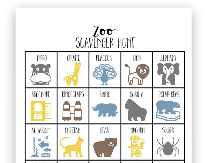 Zoo Scavenger Hunt Game - Instant Download - Etsy