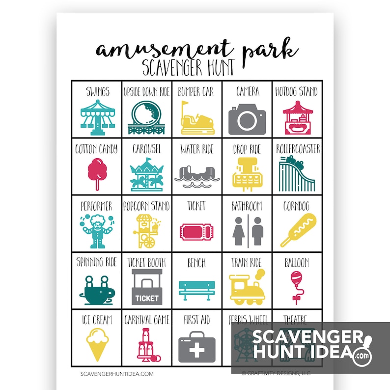Amusement Park Scavenger Hunt