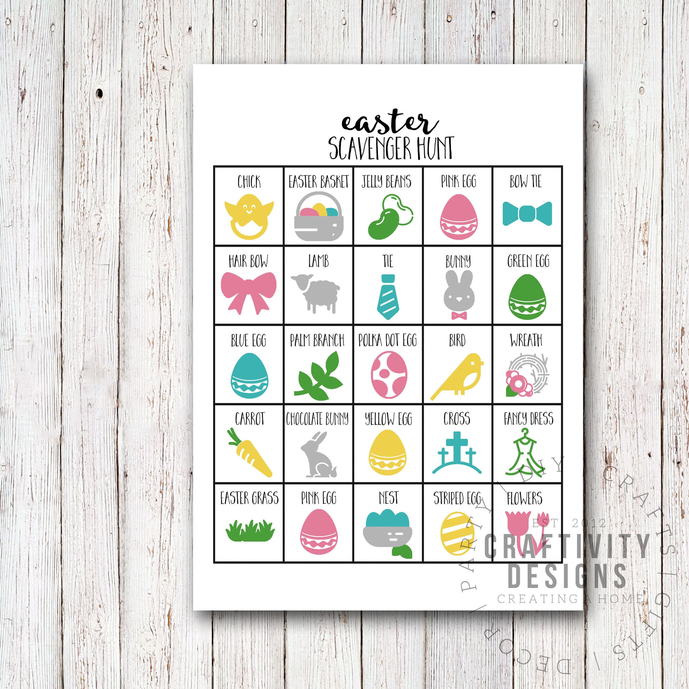 Easter Scavenger Hunt Game Printable Easter Games Easter - Etsy