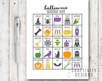 Halloween Scavenger Hunt for Kids, Halloween Party Game, Halloween Treasure Hunt, Trick or Treat Scavenger Hunt, INSTANT DOWNLOAD, 8.5x11