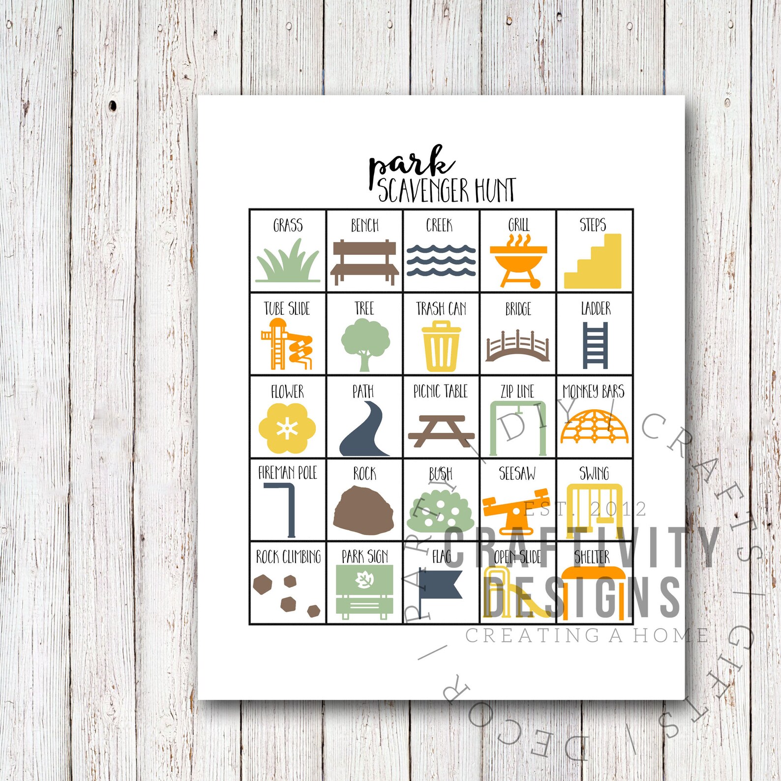 Nature Scavenger Hunt Game for Kids Nature Party Game Etsy