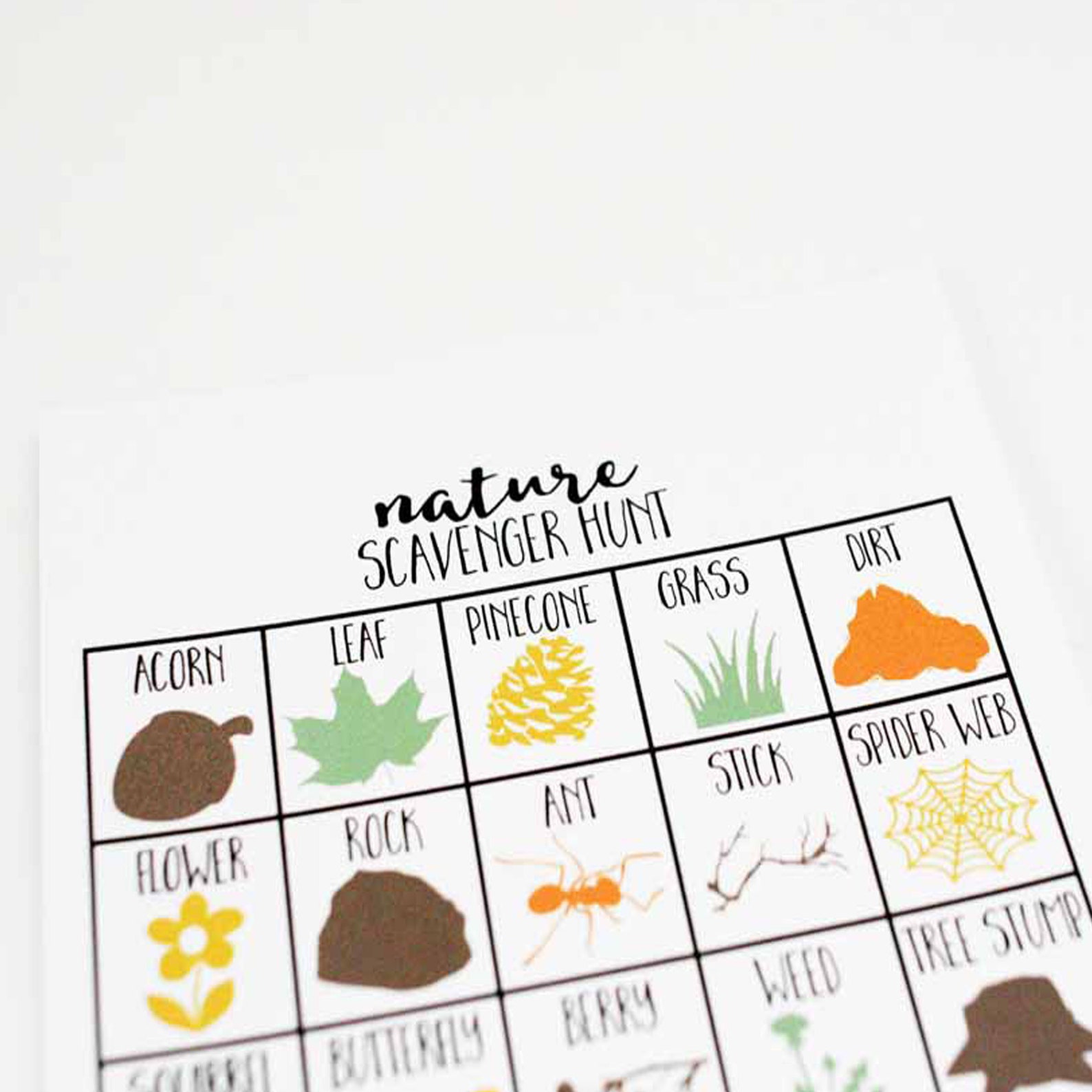 Nature Scavenger Hunt Game for Kids Nature Party Game Etsy