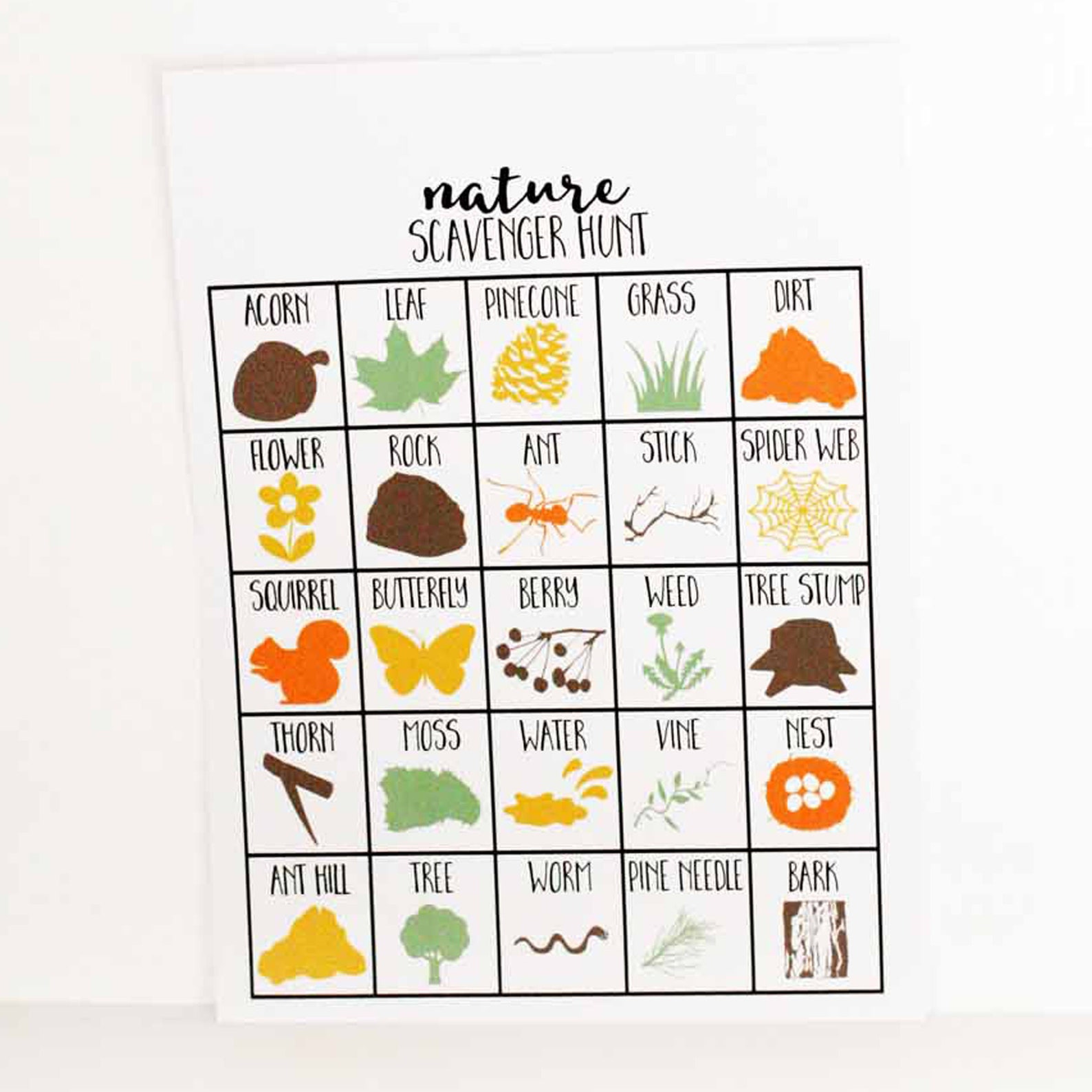 Nature Scavenger Hunt Game for Kids Nature Party Game Etsy