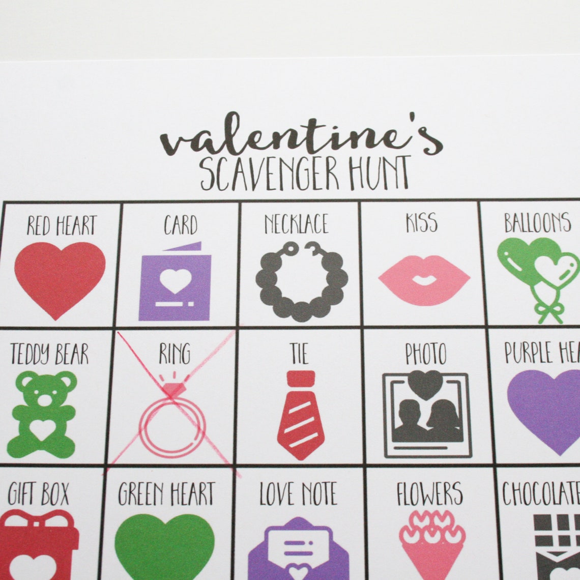 Valentines Day Scavenger Hunt for Kids, Valentines Party Game ...