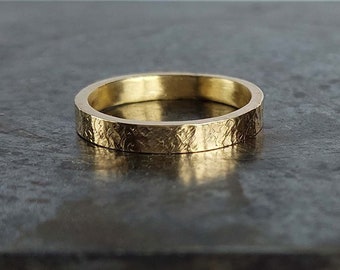 3mm Wide Wedding Ring in choice of Hypoallergenic Silver or Single Mine Origin Gold. Choose your texture