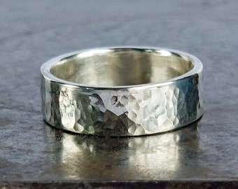 6mm Wide Wedding Ring in choice of Hypoallergenic Silver or Single Mine Origin Gold. Choose your texture