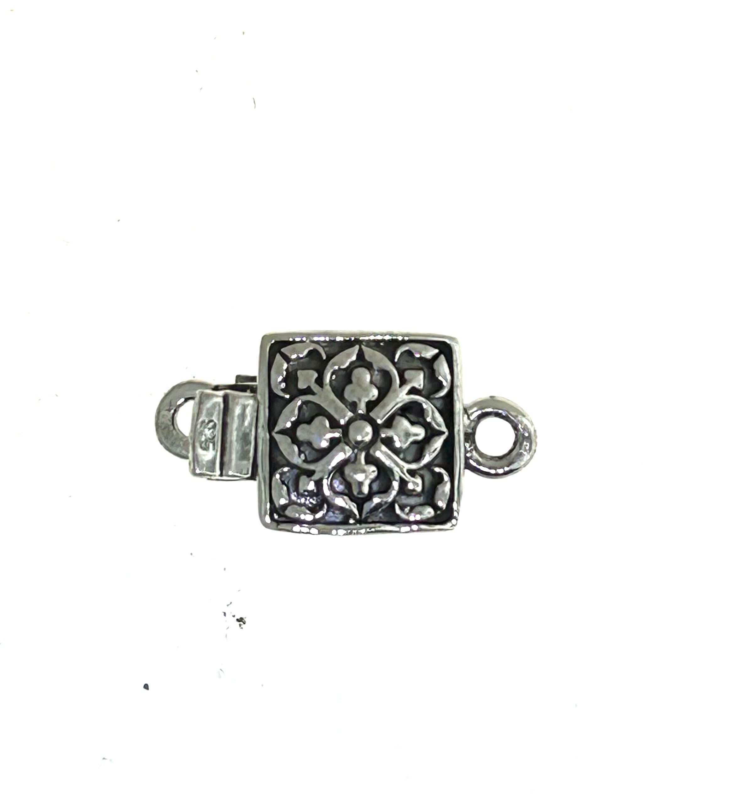 925 Sterling Silver clasp, Rectangular Box Clasp, plain, Jewelry clasp