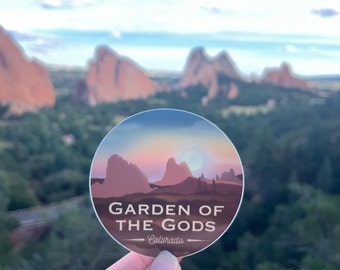 Garden of the Gods Vinyl Sticker, Colorado Sticker, Snowboard Sticker, Outdoorsy Sticker, Park Sticker, Water Bottle Sticker